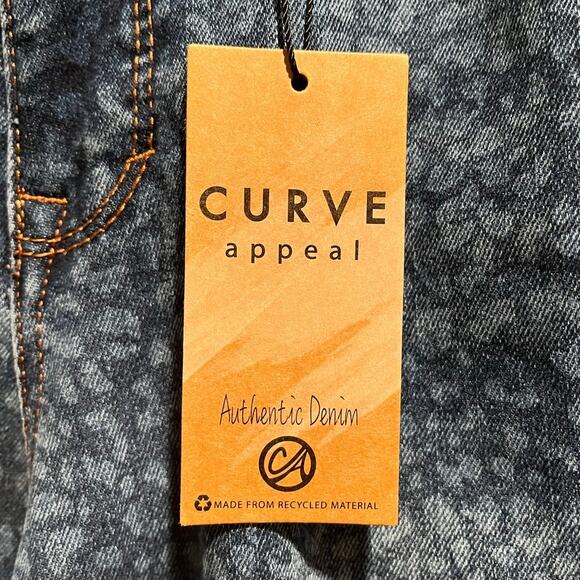 Curve Appeal Womens Size 4 Leopard Denim High Rise Wide Leg Jeans NWT - Picture 9 of 10